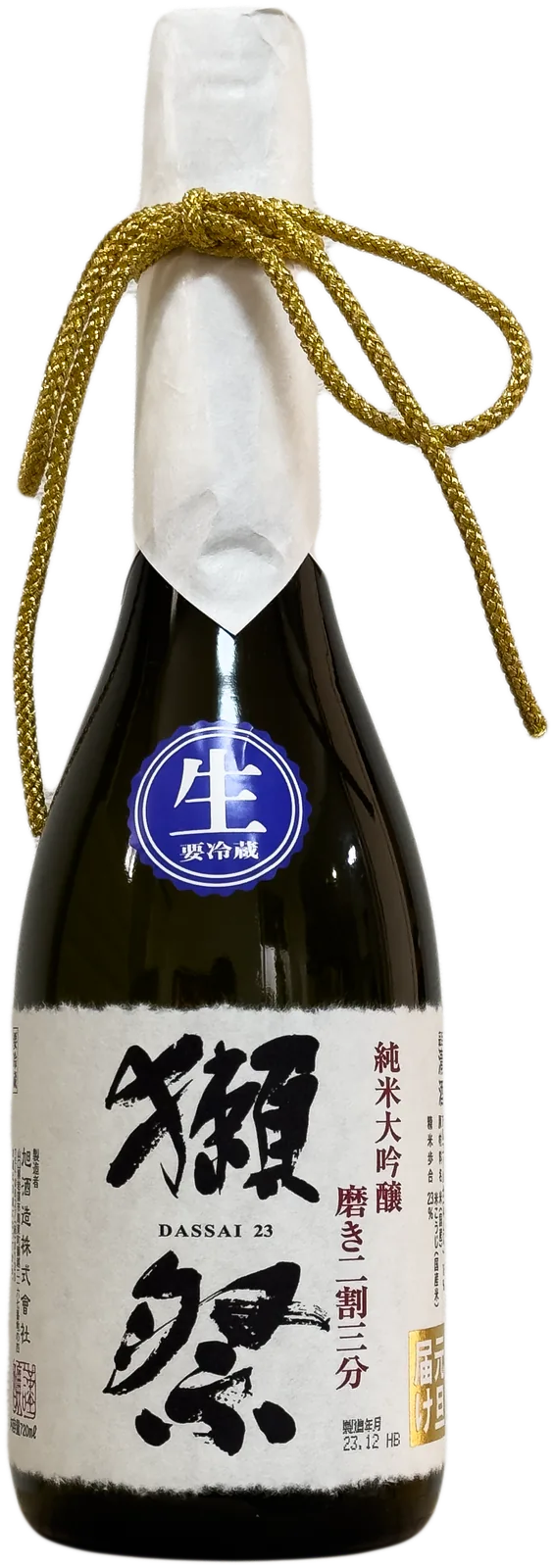 Bottle of Dassai Migaki Niwari Sanbu nama (unpasteurised)